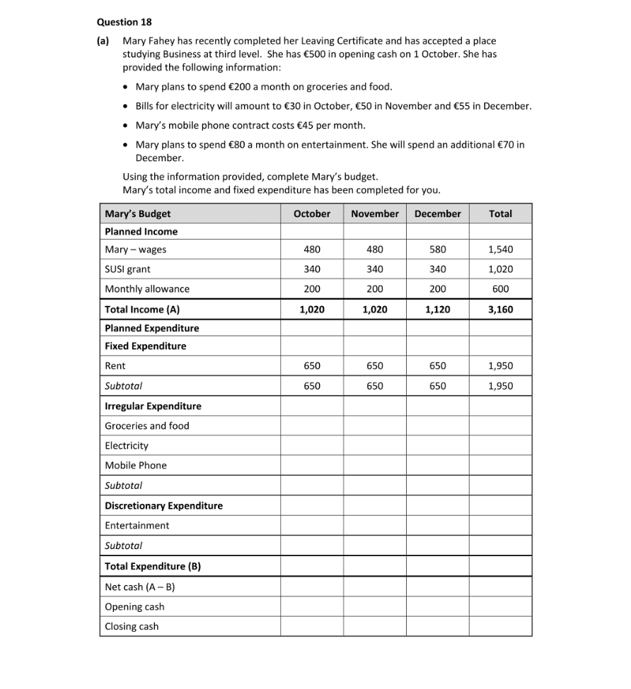 Question 2024 - 18 Part 1