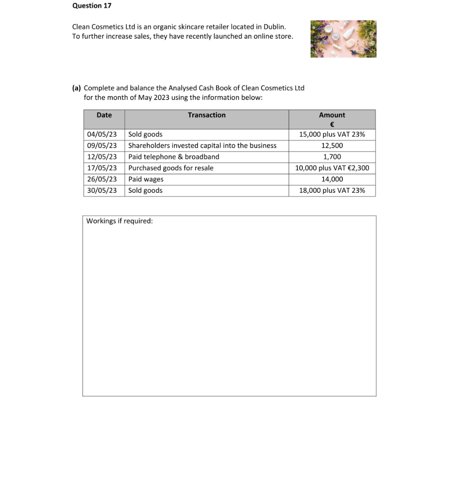 Question 2024 - 17 Part 1