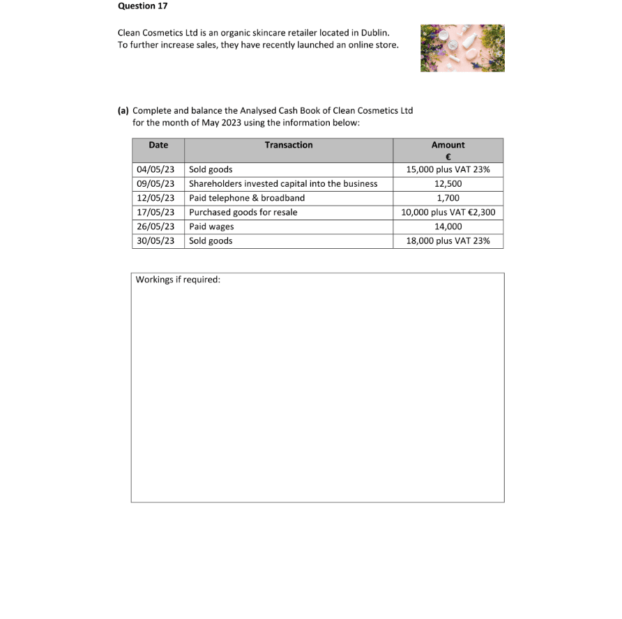 Question 2024 - 17 Part 1