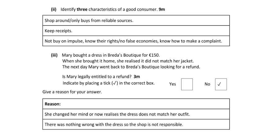 Marking Scheme Part 1