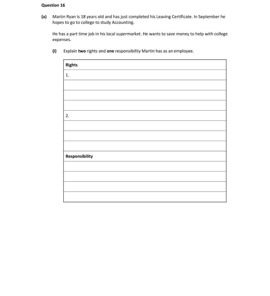Question 2023 - 16 Part 1