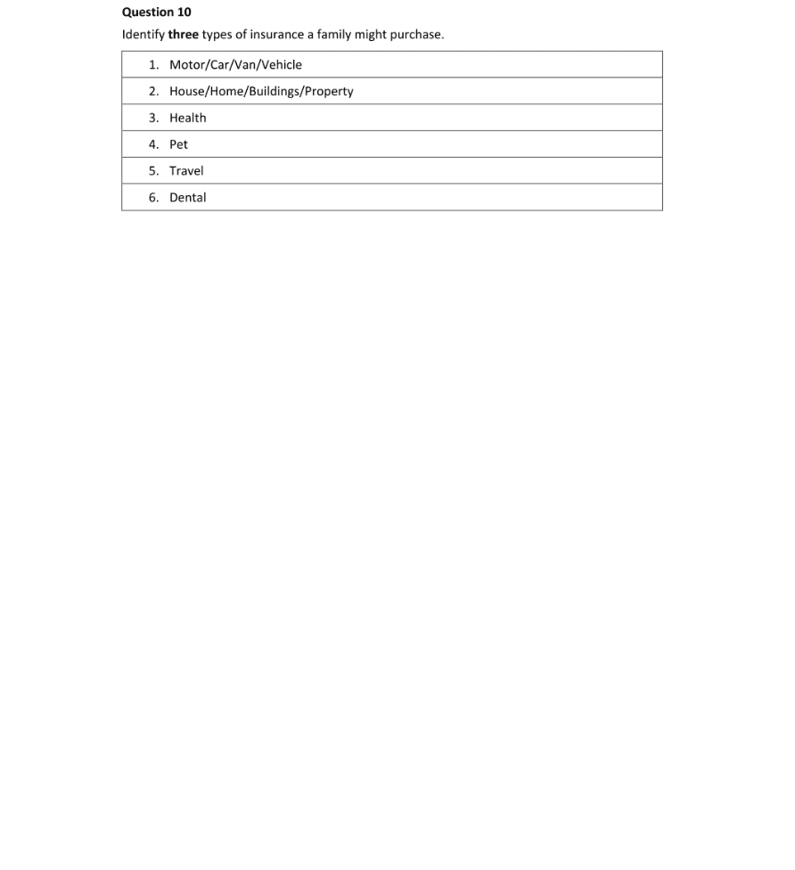 Marking Scheme Part 1