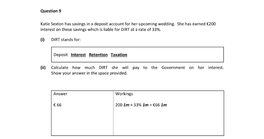 Marking Scheme Part 1