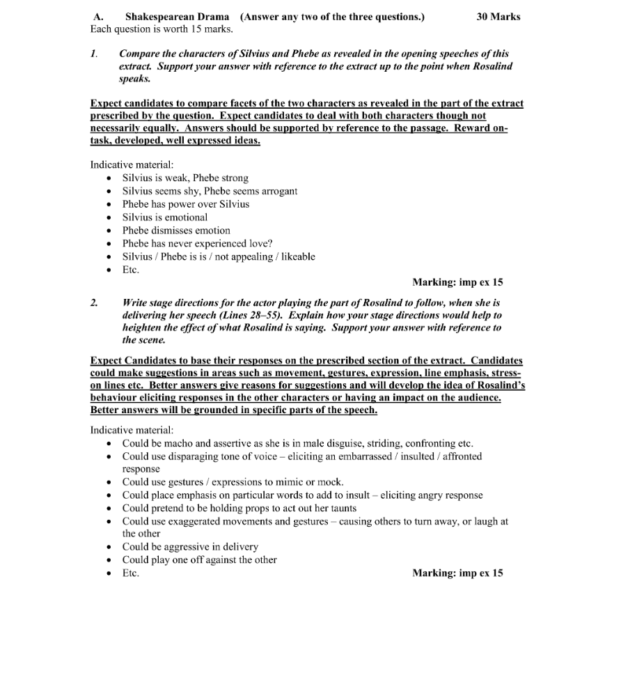 Marking Scheme Part 1
