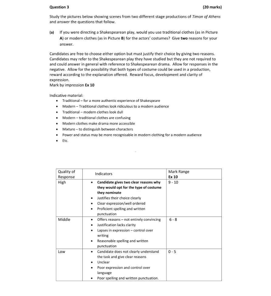 Marking Scheme Part 1