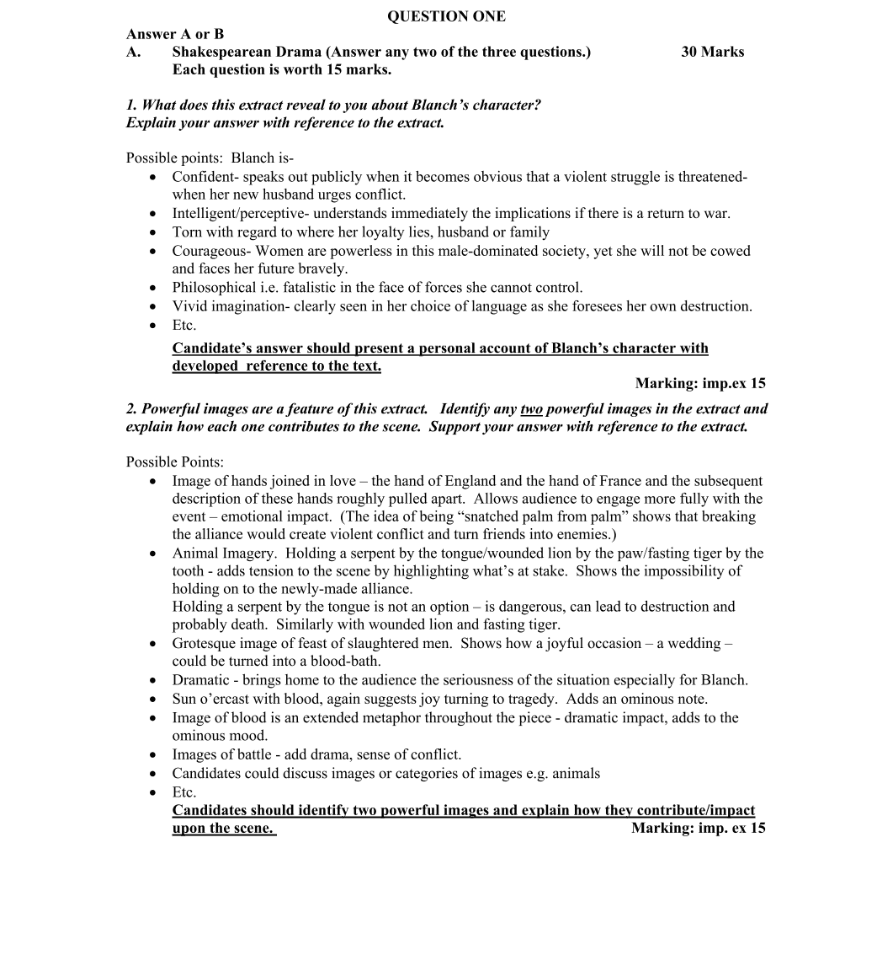 Marking Scheme Part 1