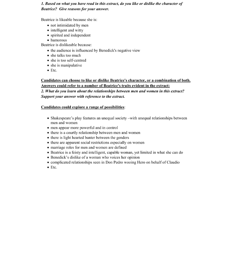 Marking Scheme Part 1