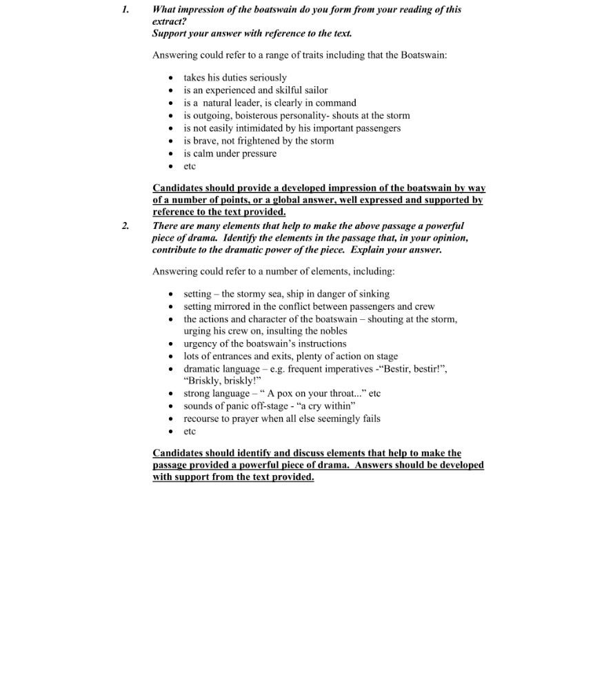 Marking Scheme Part 1