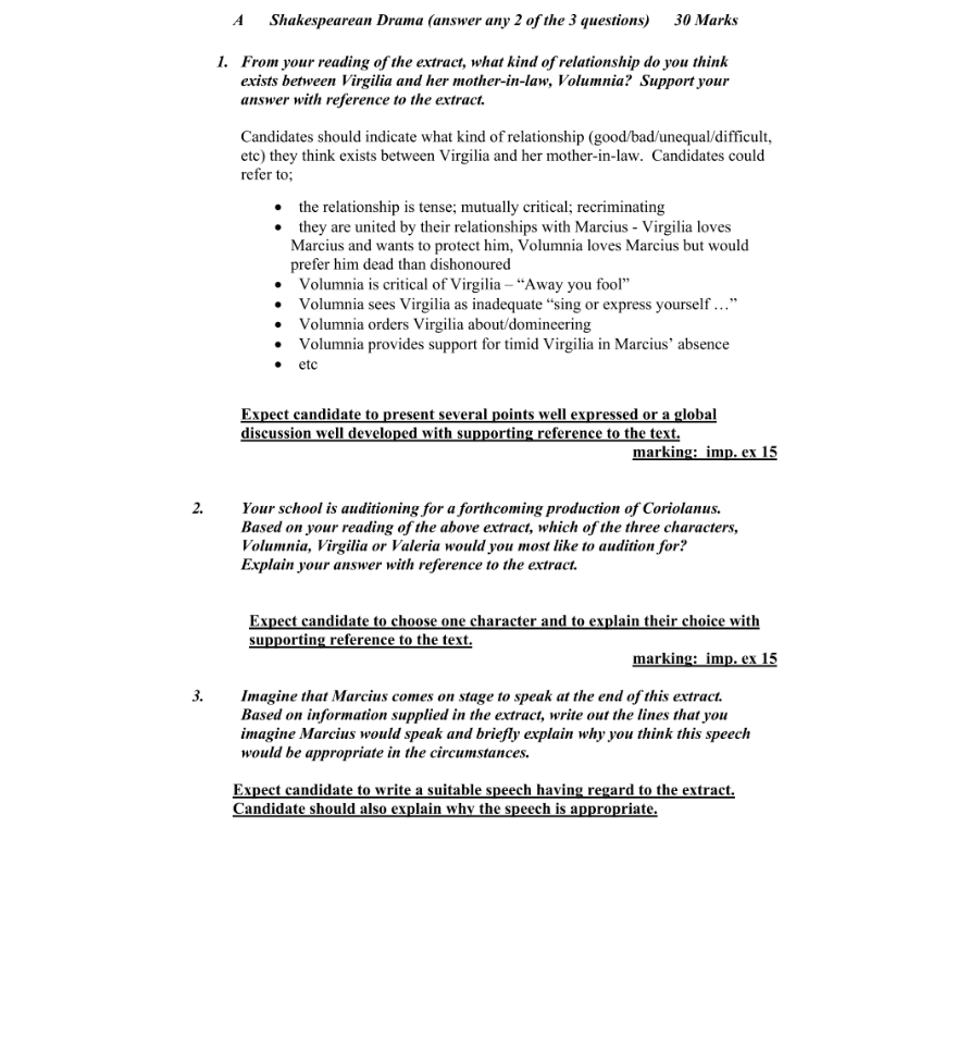 Marking Scheme Part 1