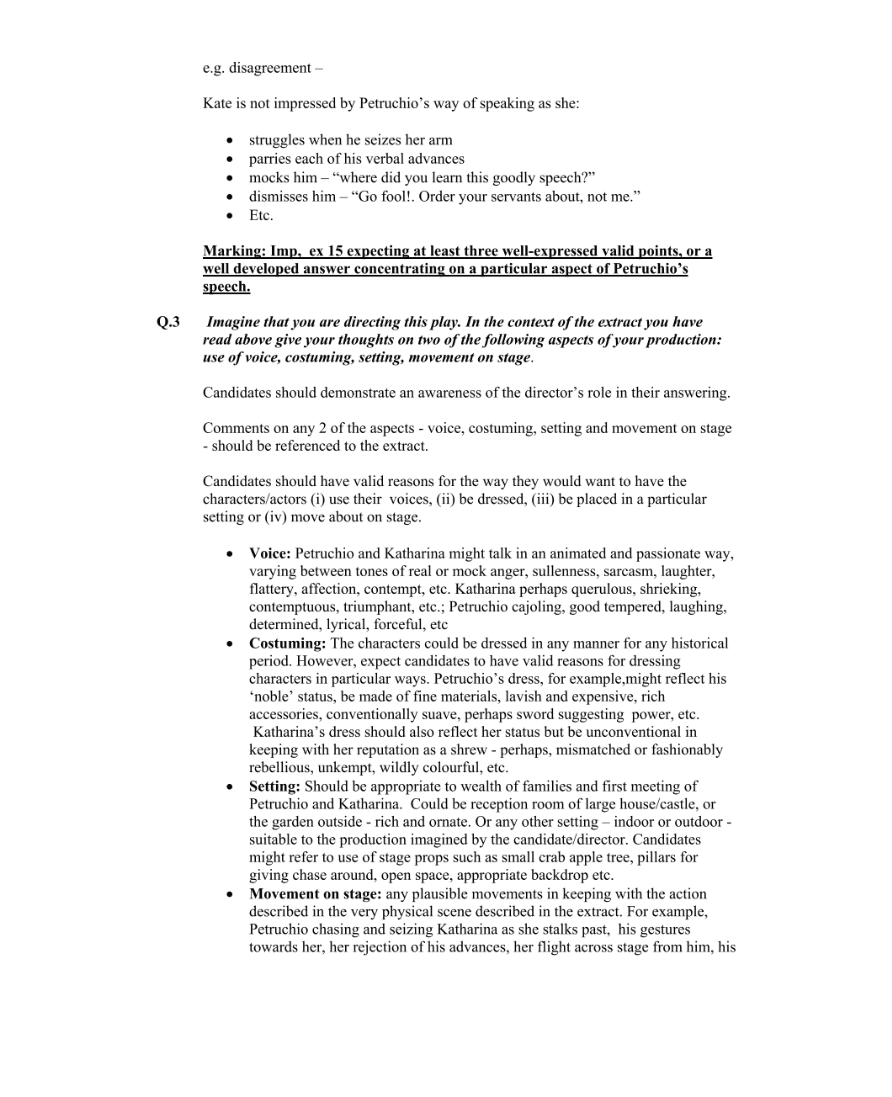 Marking Scheme Part 3