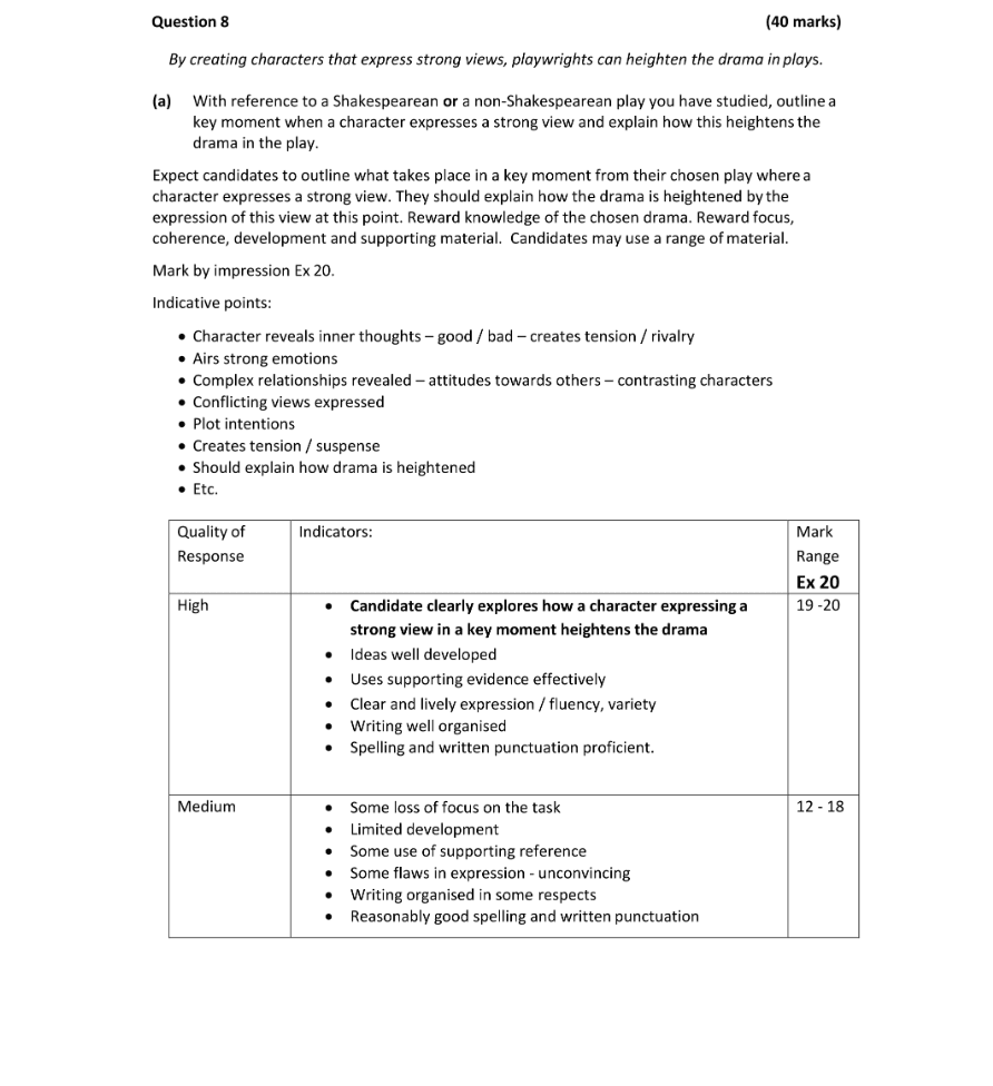 Marking Scheme Part 1