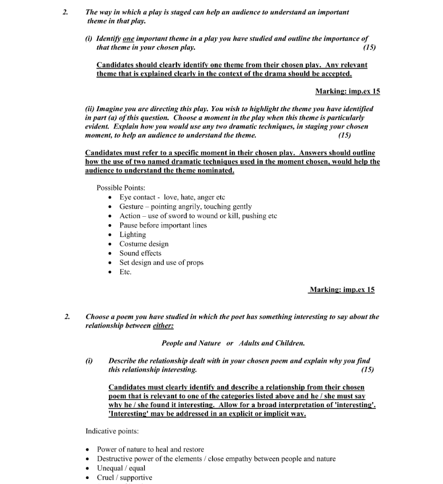 Marking Scheme Part 2