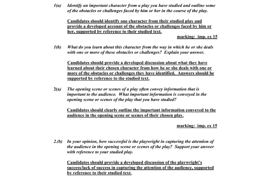 Marking Scheme Part 1