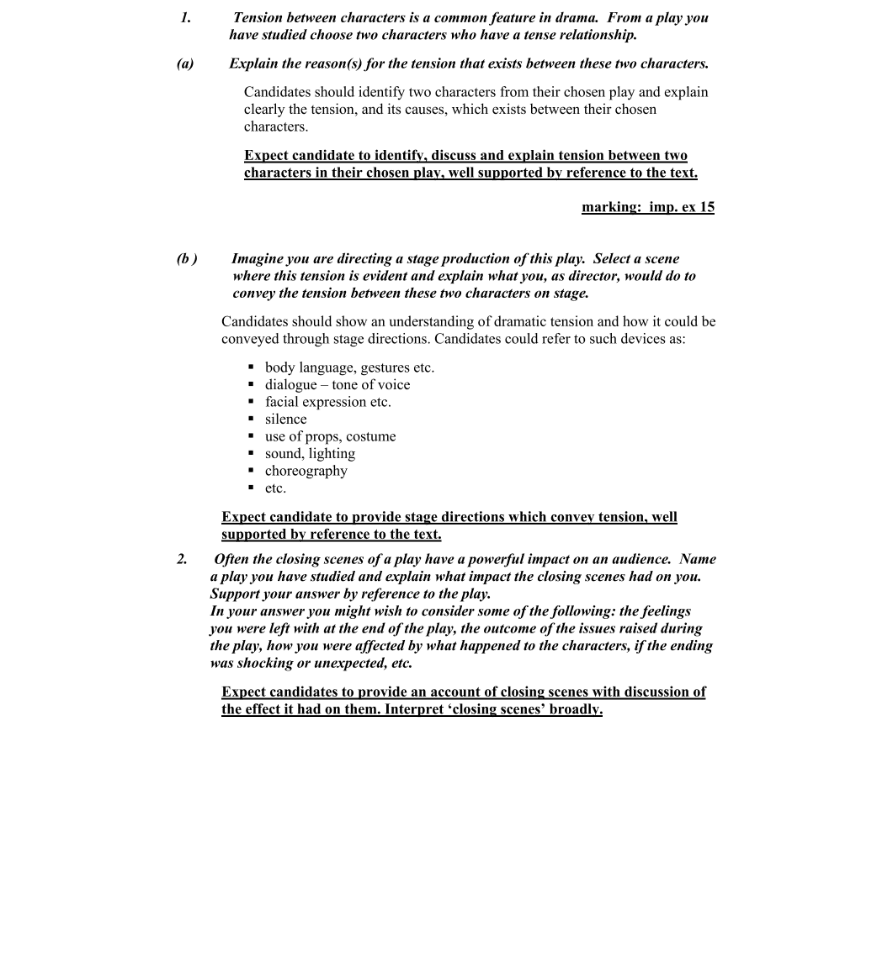 Marking Scheme Part 1