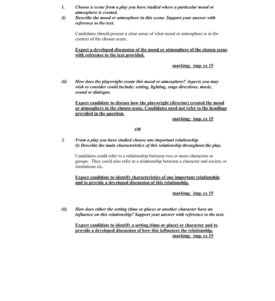 Marking Scheme Part 1