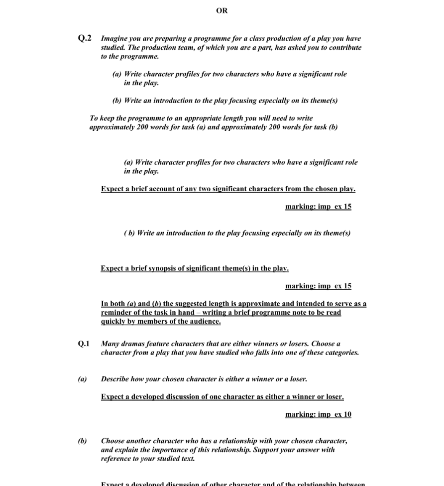 Marking Scheme Part 1