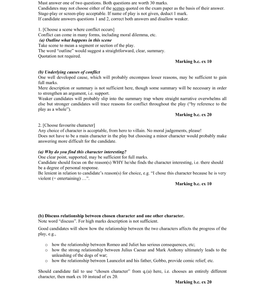 Marking Scheme Part 1