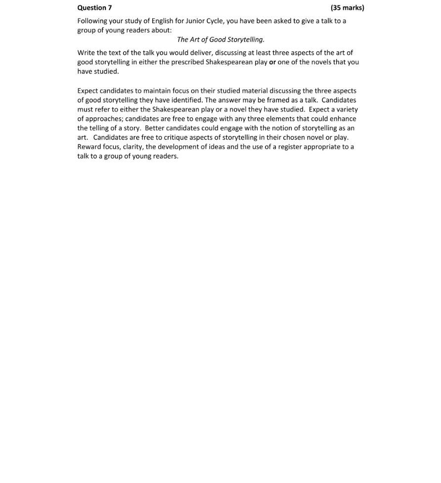 Marking Scheme Part 1