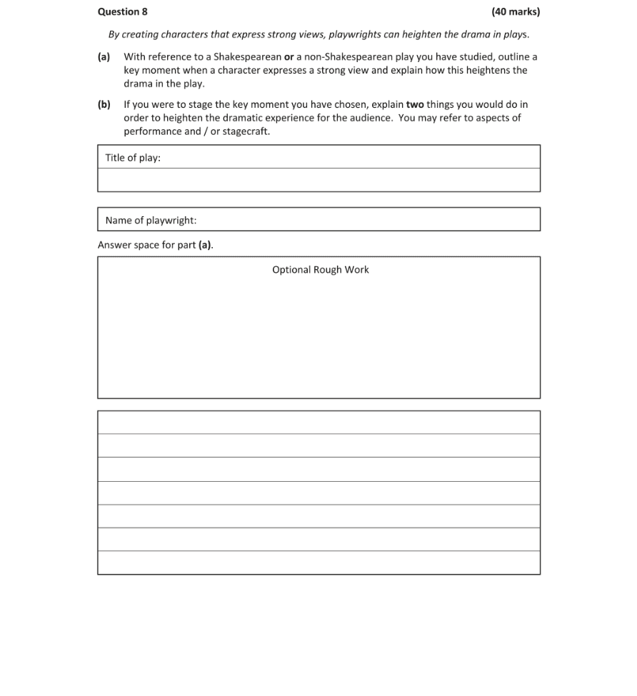 Question 2019 - 8 Part 1