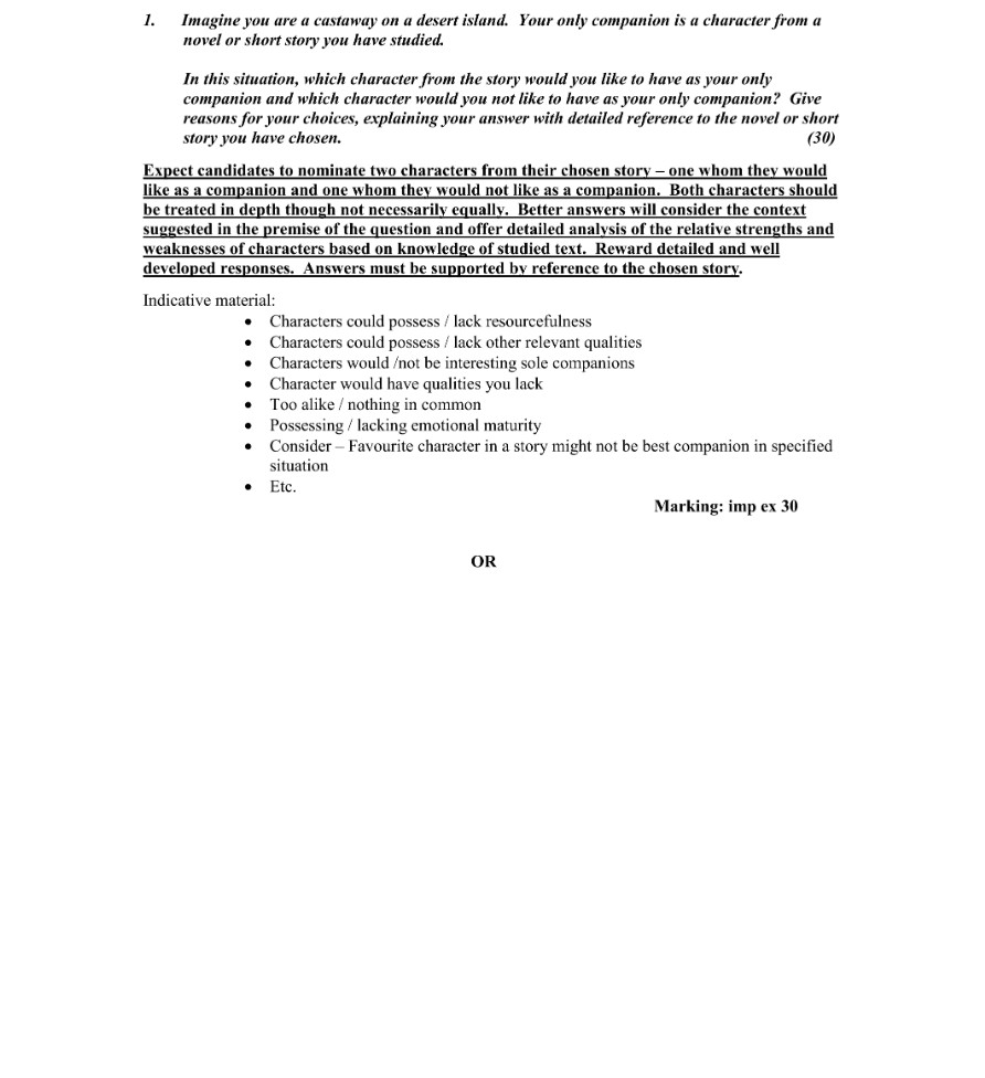 Marking Scheme Part 1