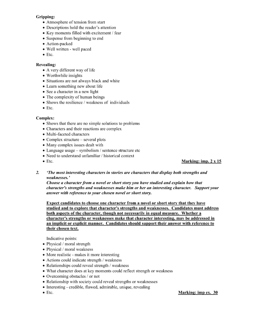 Marking Scheme Part 4
