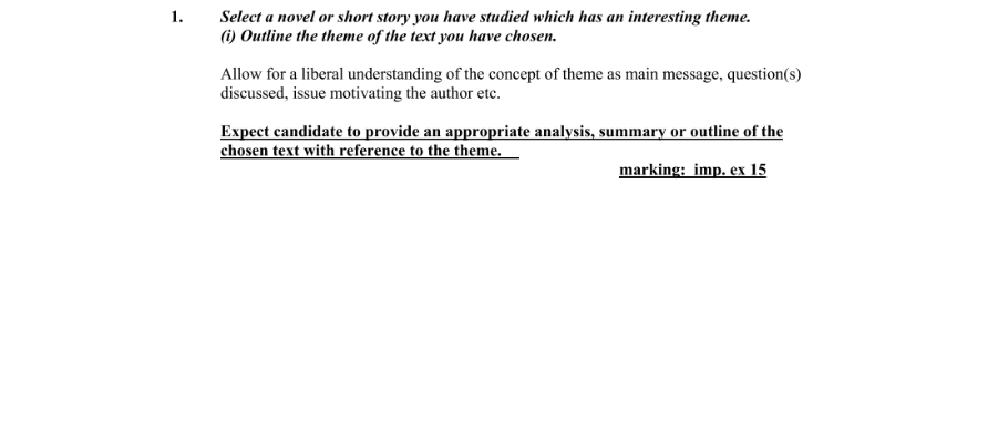 Marking Scheme Part 1