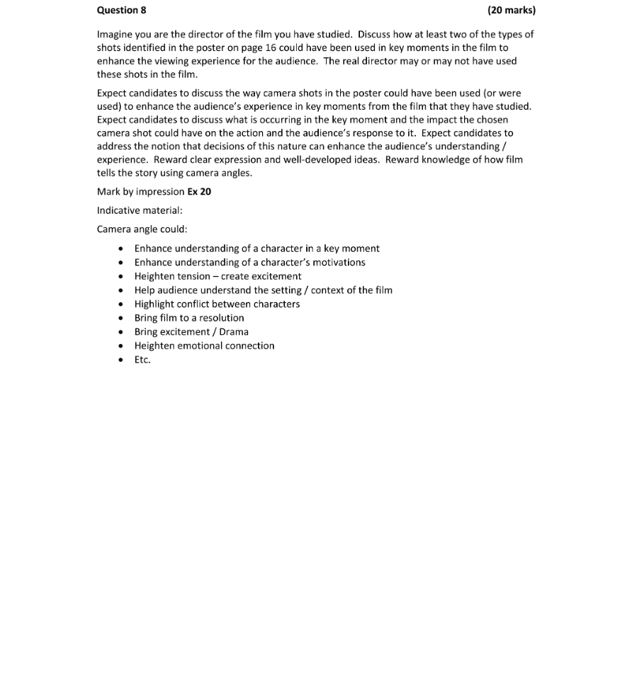 Marking Scheme Part 1
