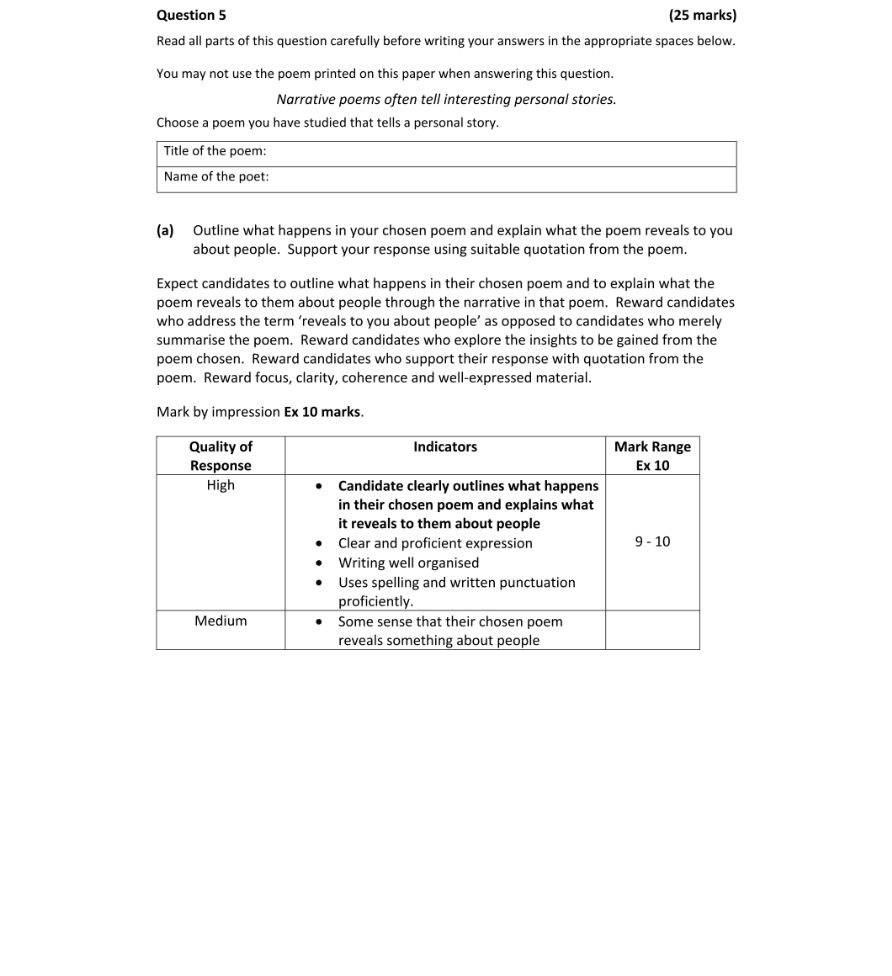 Marking Scheme Part 1