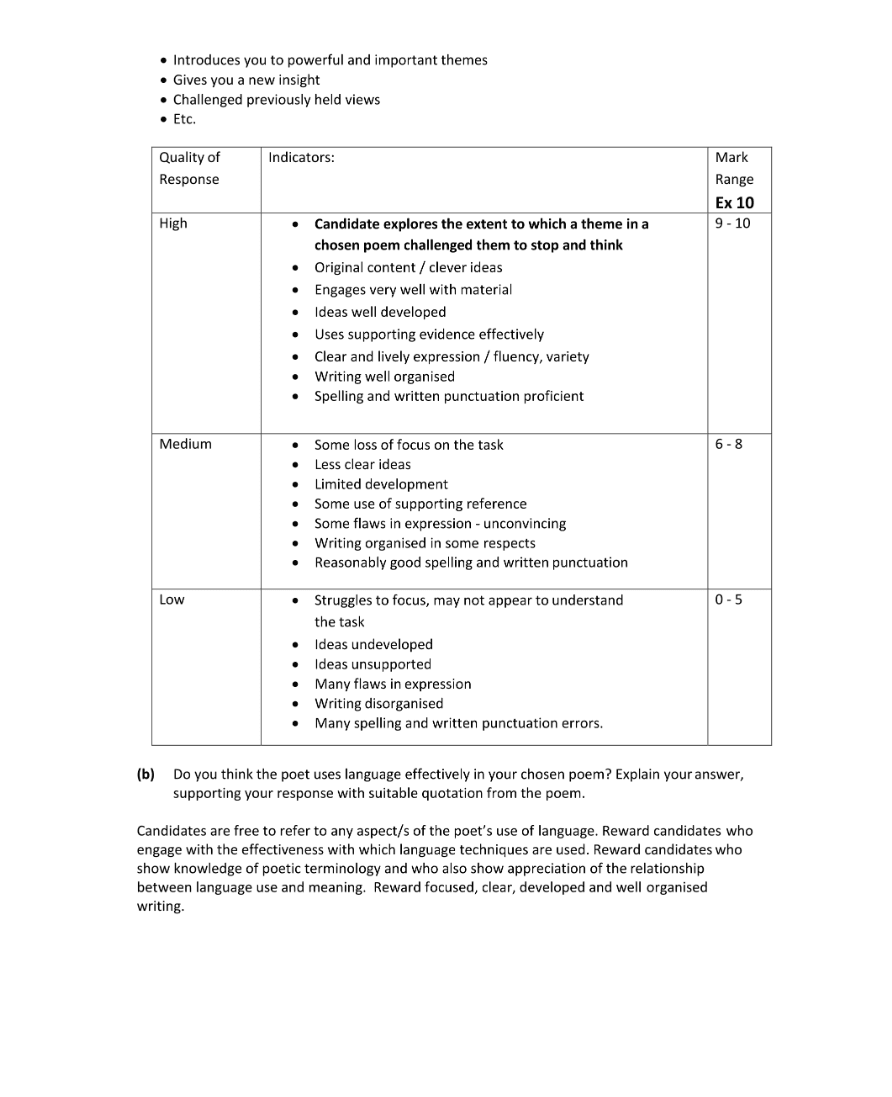 Marking Scheme Part 2