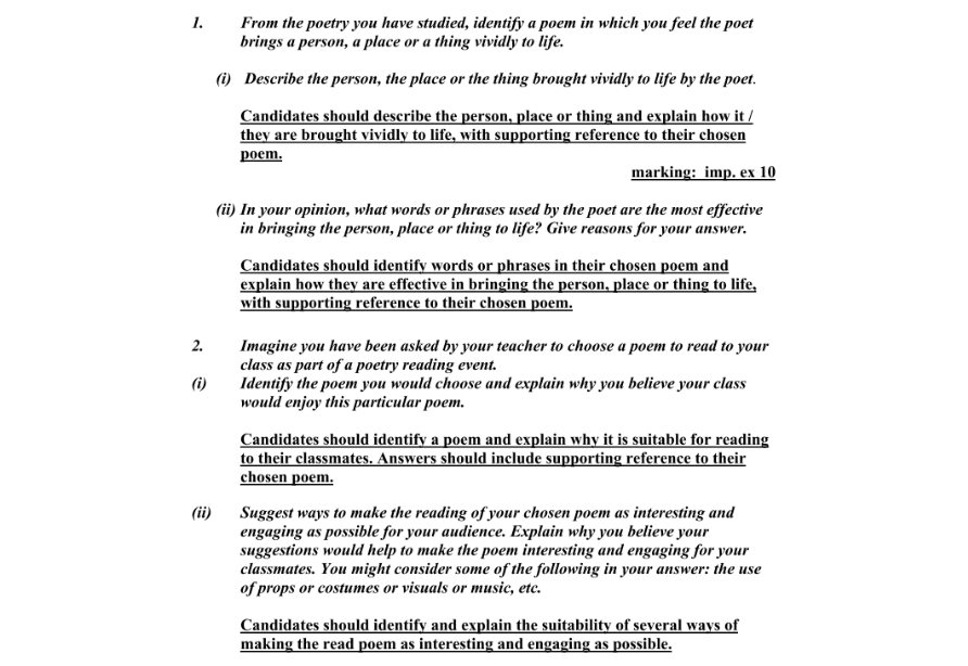 Marking Scheme Part 1