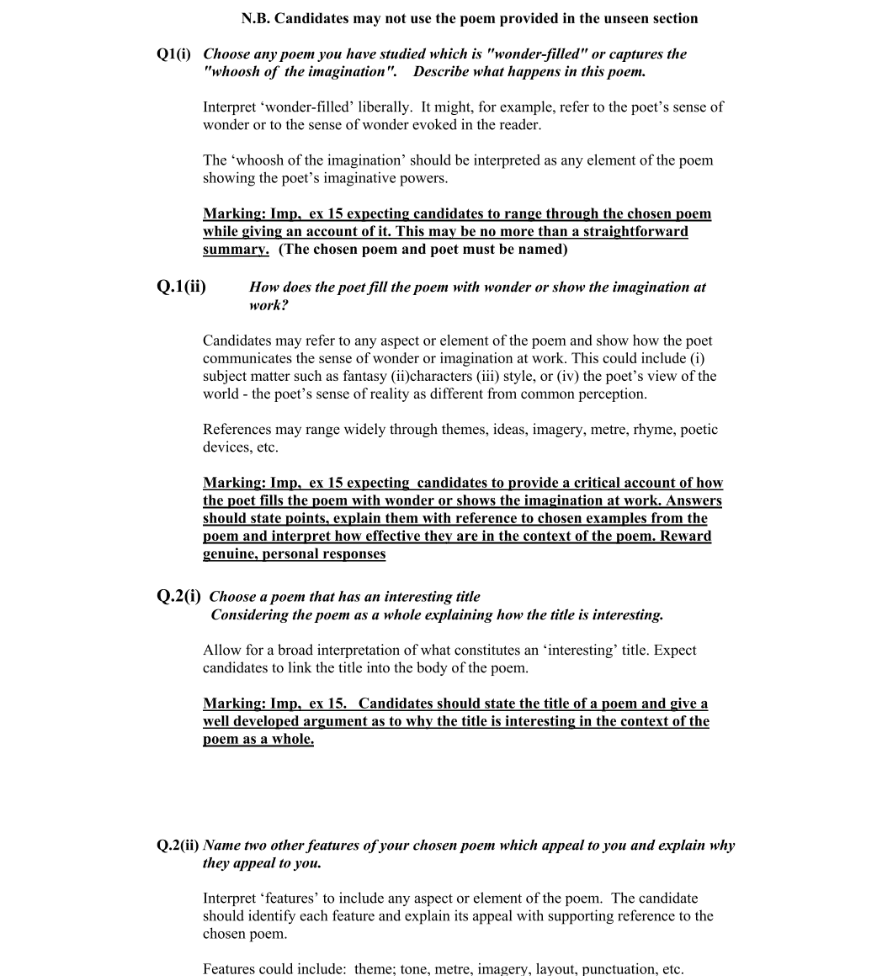 Marking Scheme Part 1