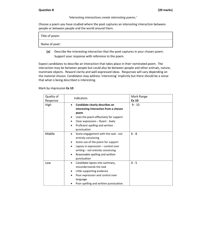 Marking Scheme Part 1