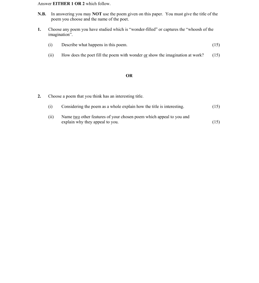Question 2007 - 2 Part 1