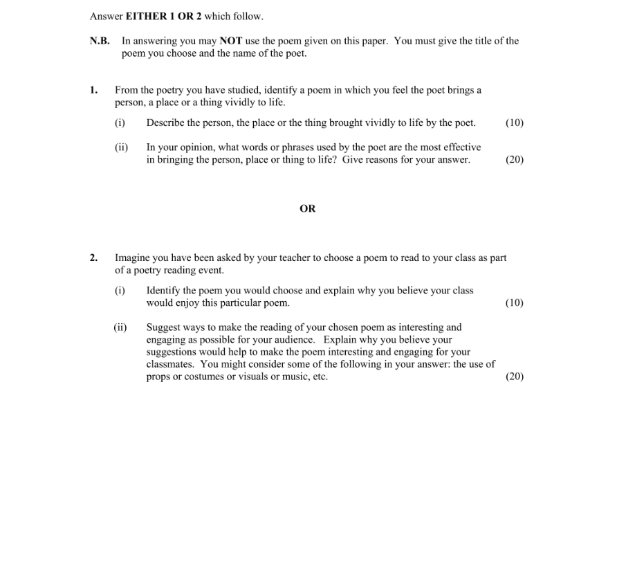 Question 2011 - 2 Part 1