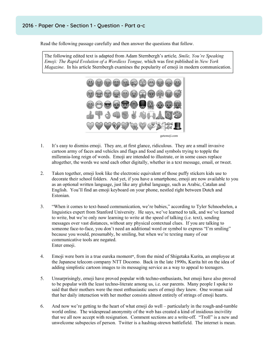 Marking Scheme Part 2