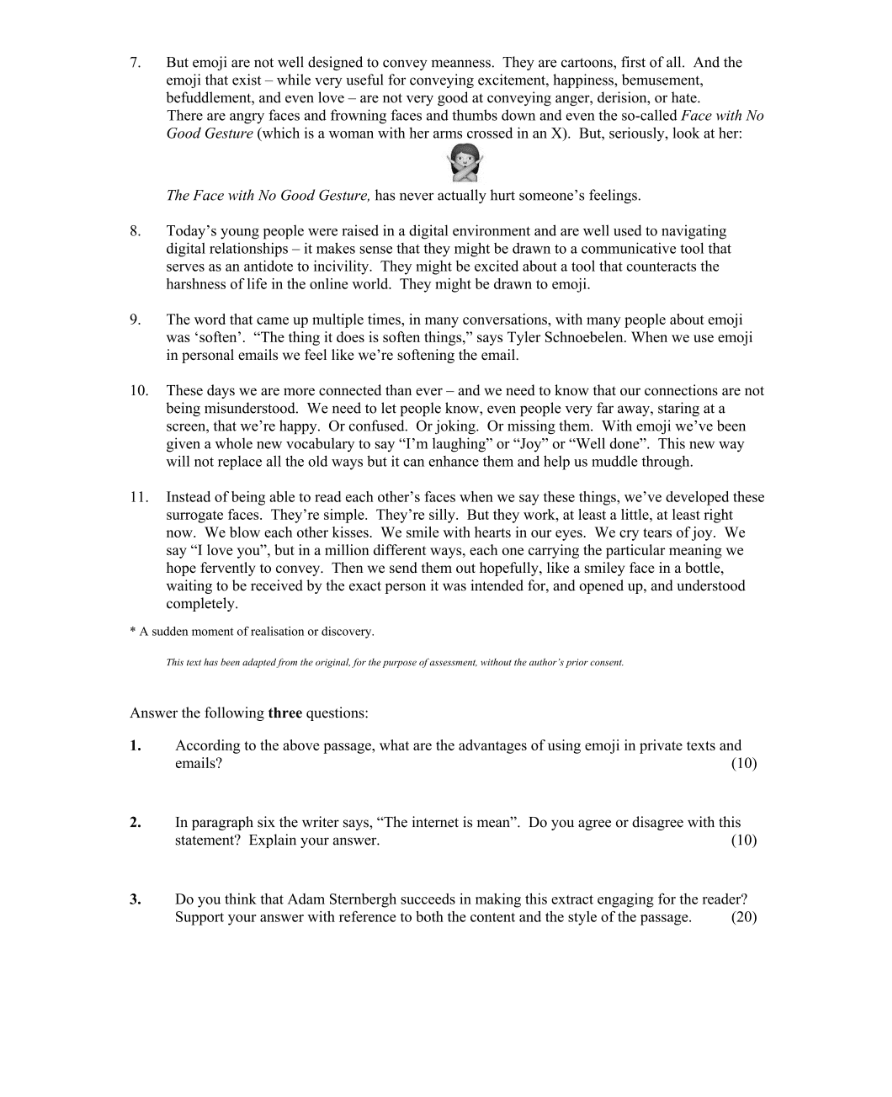 Marking Scheme Part 3