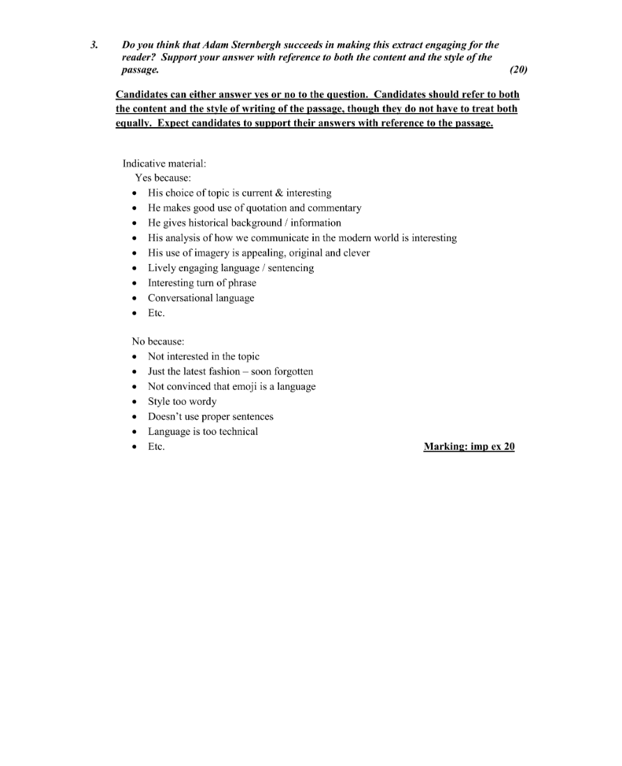 Marking Scheme Part 5