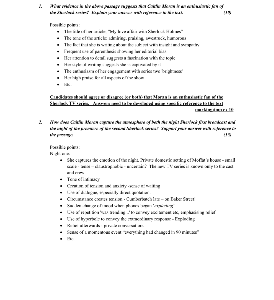 Marking Scheme Part 1