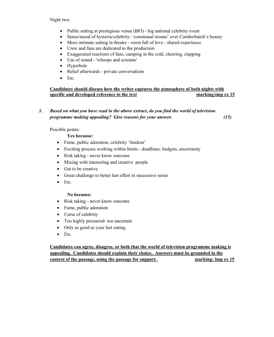 Marking Scheme Part 2