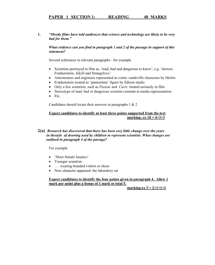 Marking Scheme Part 2