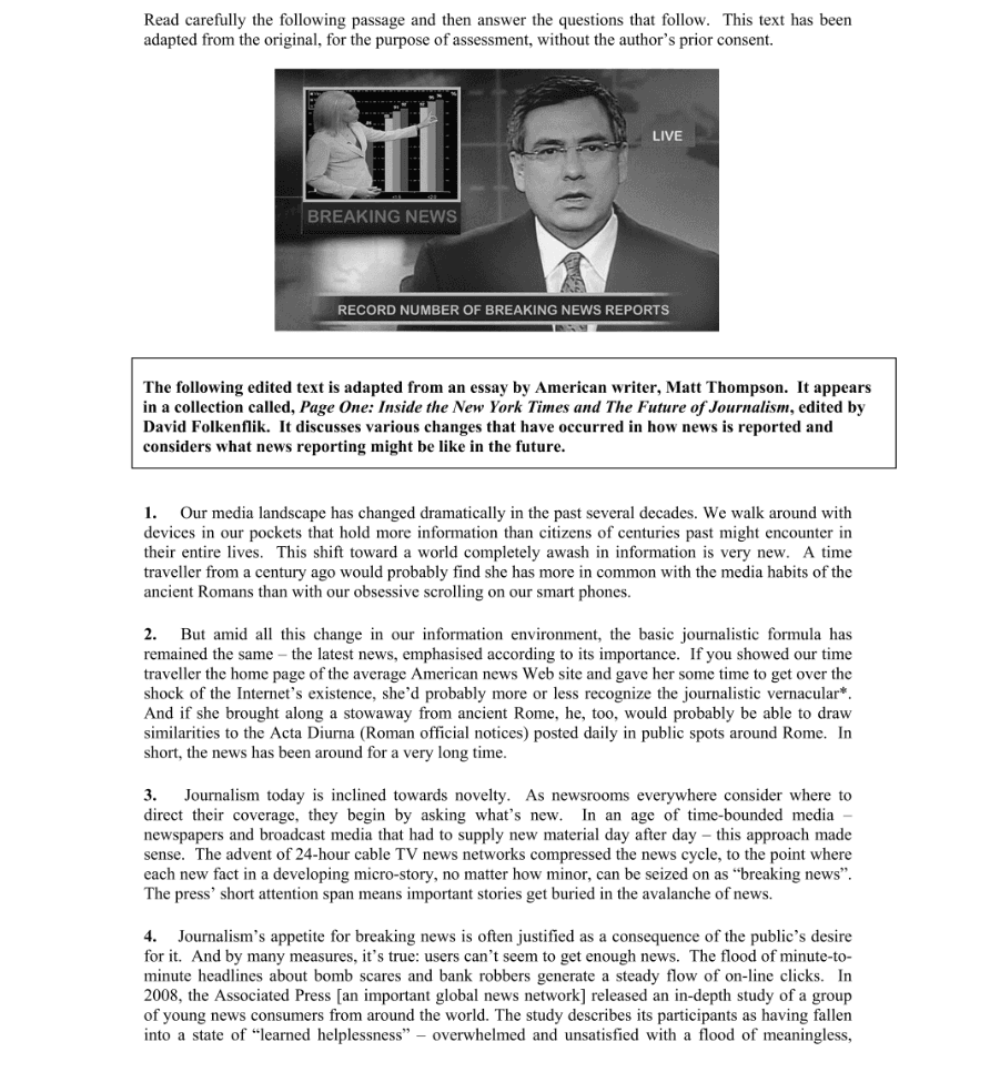 Question 2012 - 1 Part 1