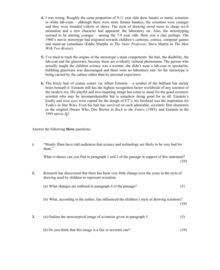 Question 2007 - 1 Part 2