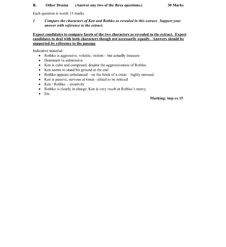 Marking Scheme Part 1