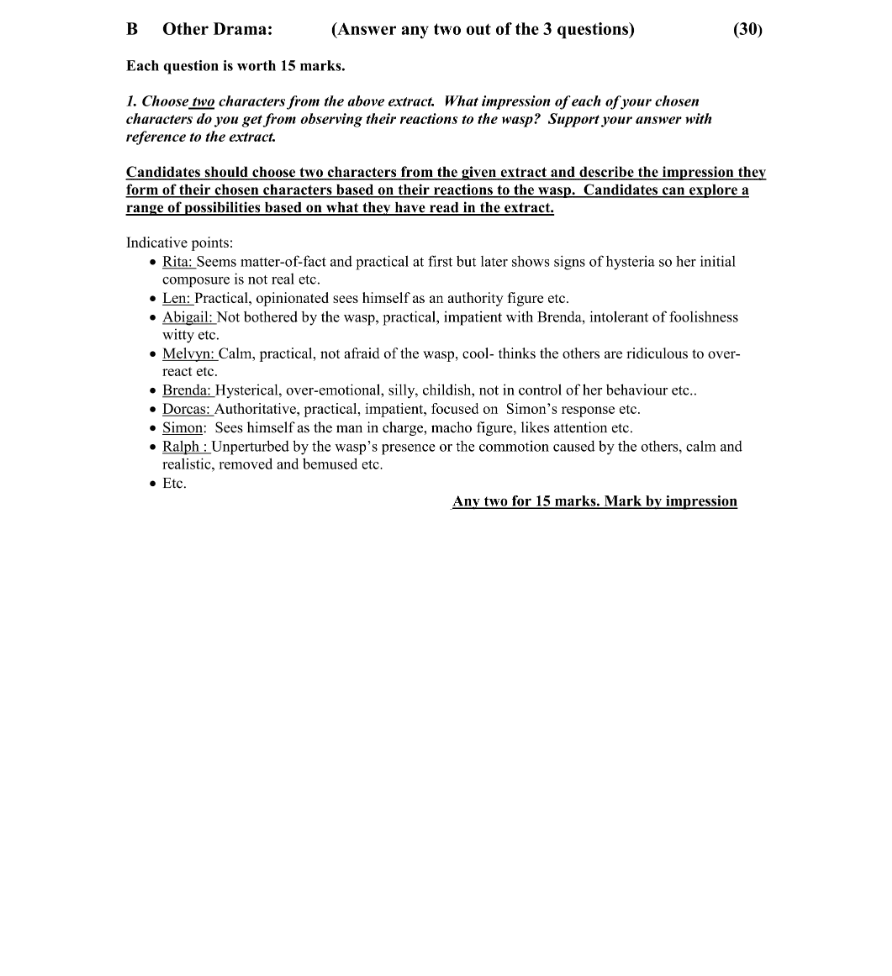 Marking Scheme Part 1