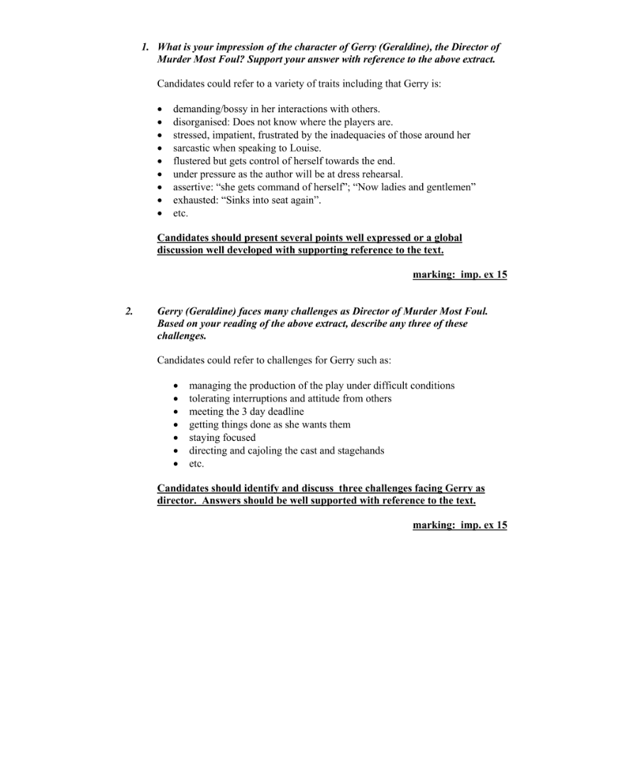Marking Scheme Part 2
