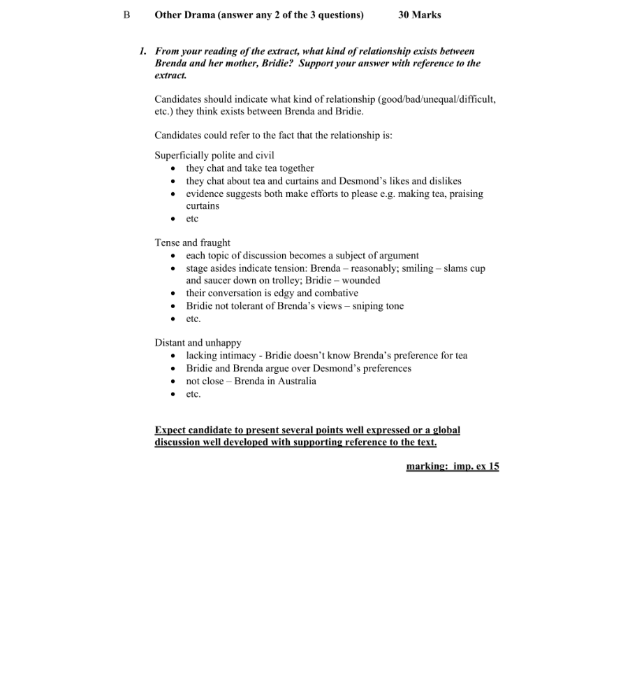 Marking Scheme Part 1