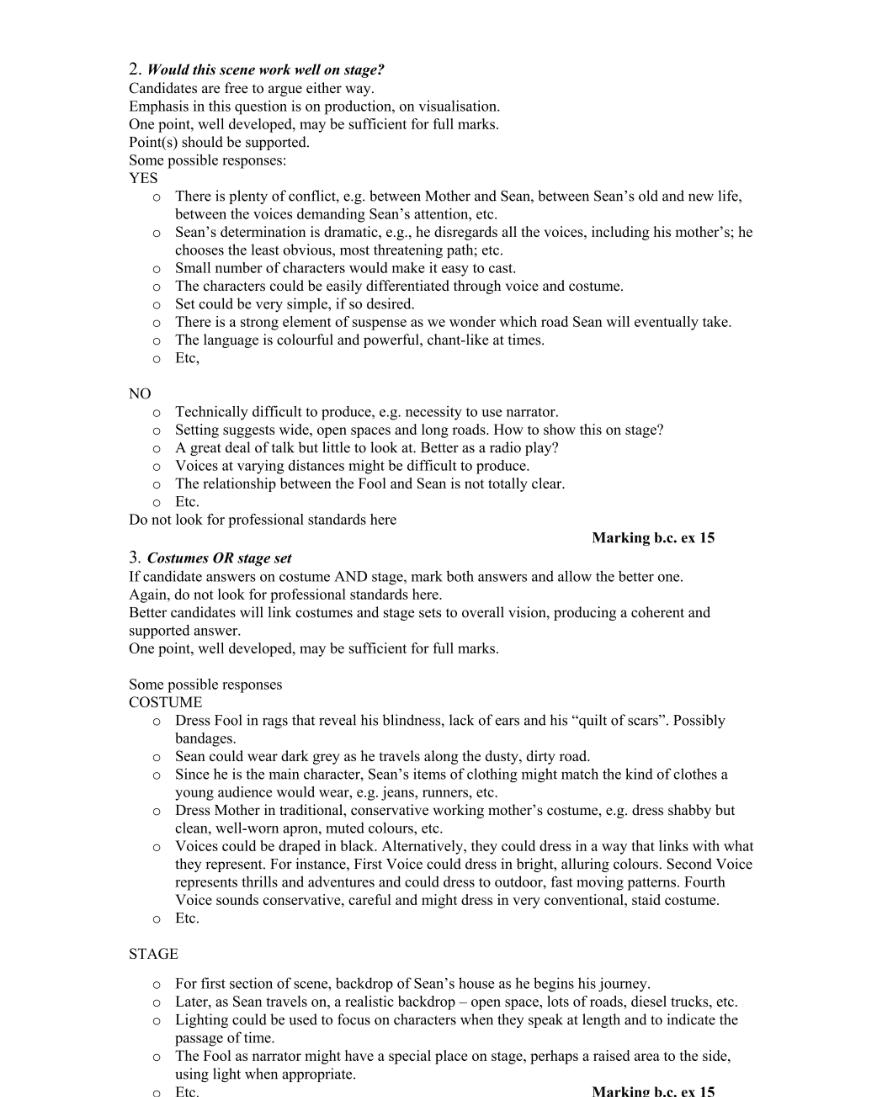 Marking Scheme Part 2