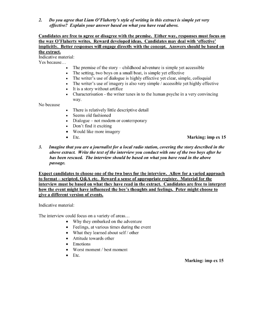 Marking Scheme Part 2