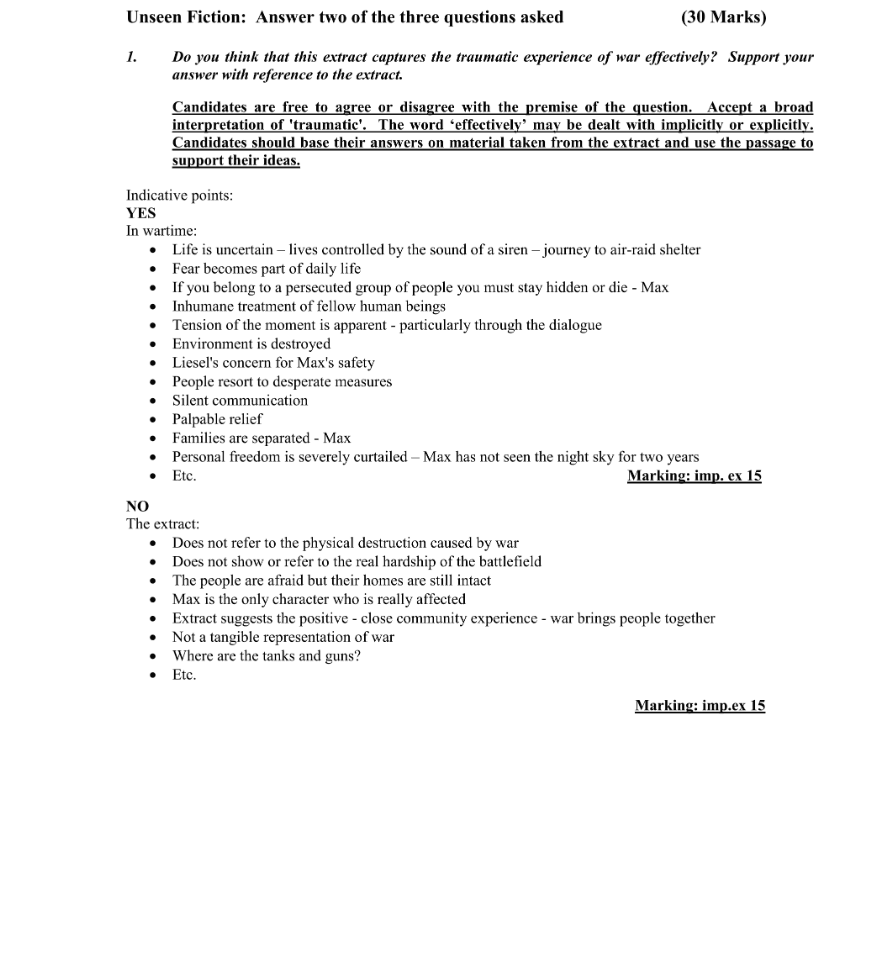 Marking Scheme Part 1
