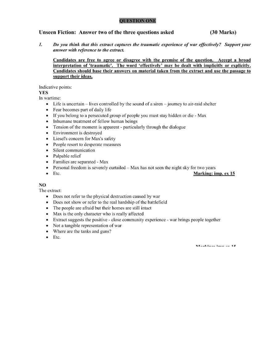 Marking Scheme Part 3
